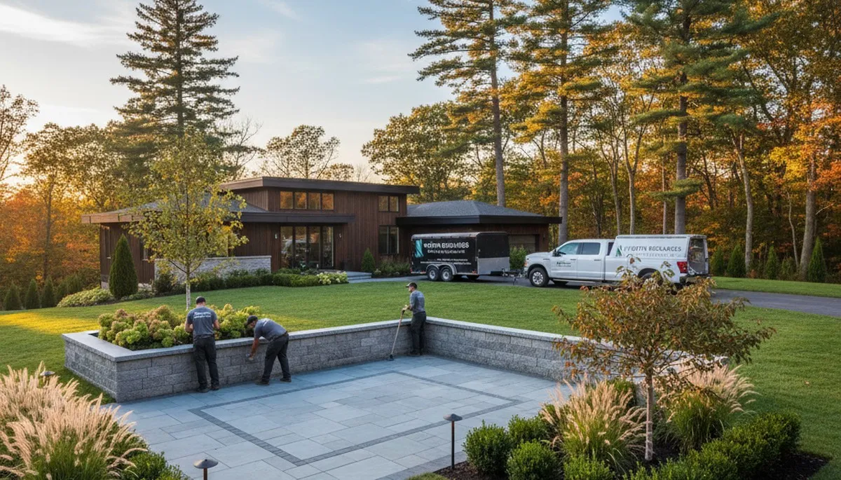 Landscaping crew serving Saugus, MA with professional lawn care and yard maintenance services